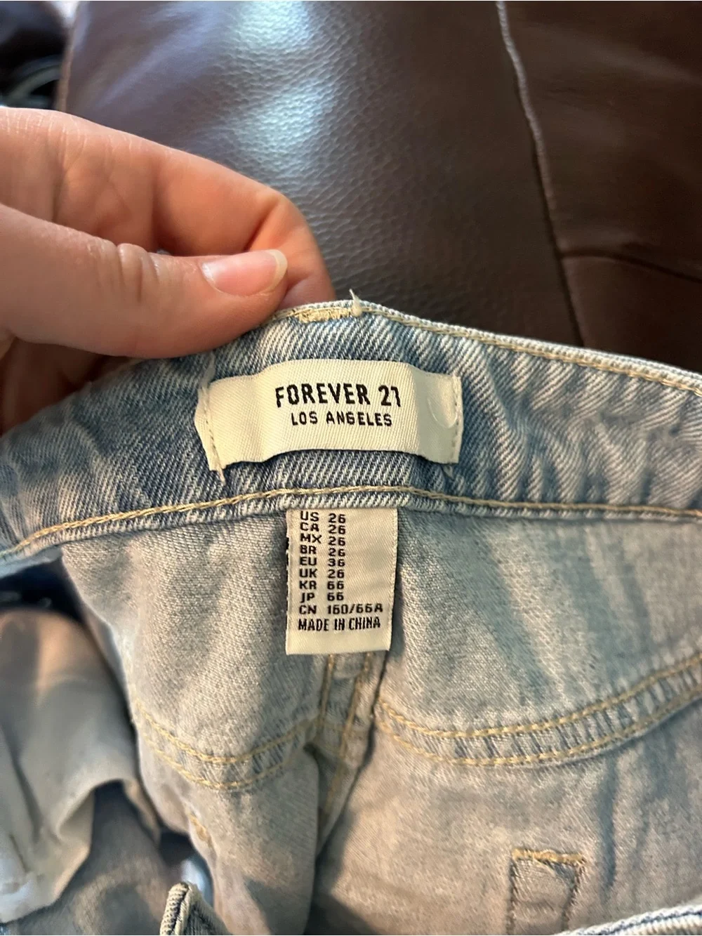 Forever 21 Light Blue Distressed Denim Shorts with Lace-Up Sides